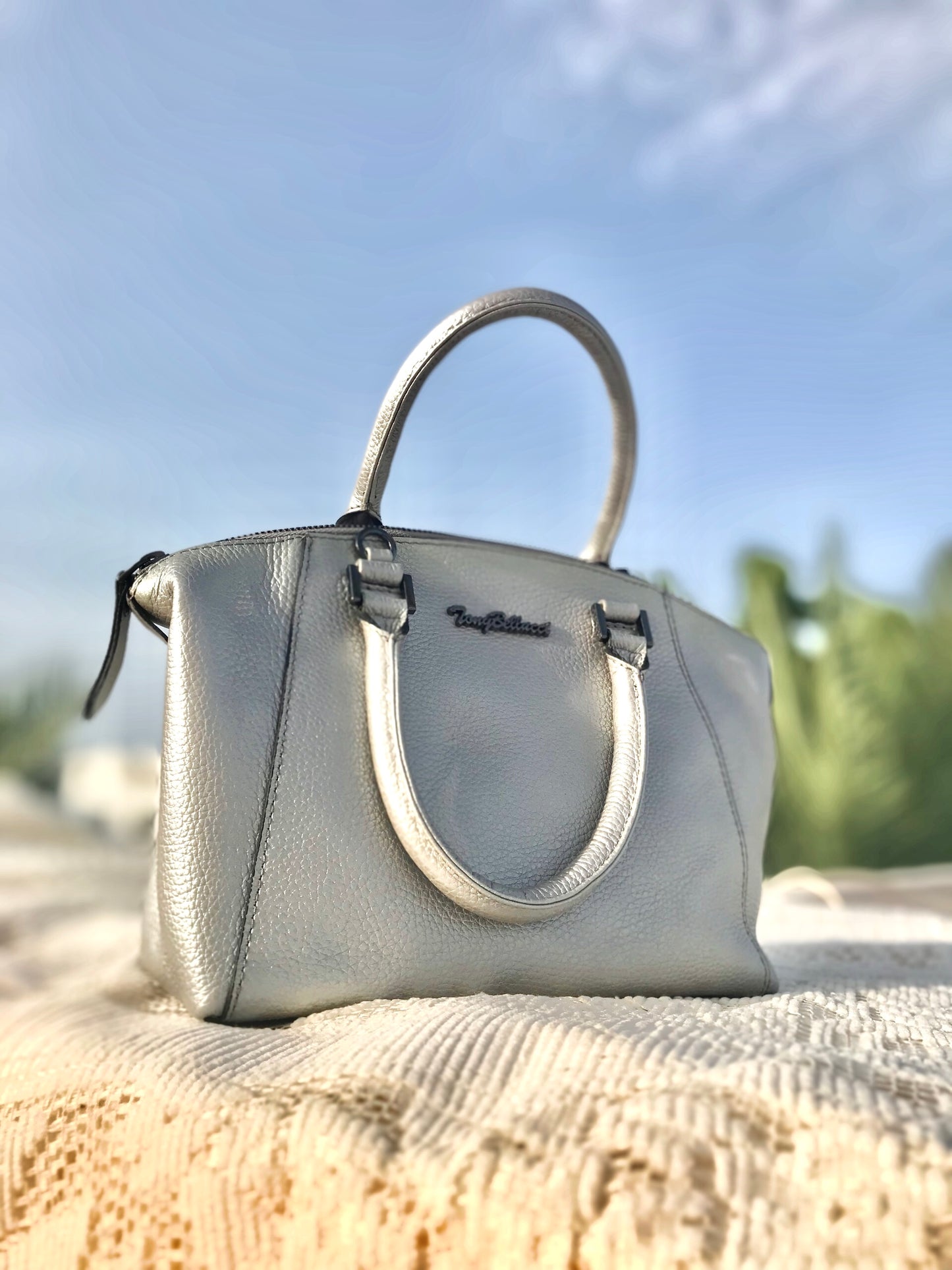 Sleek Silver Handbag