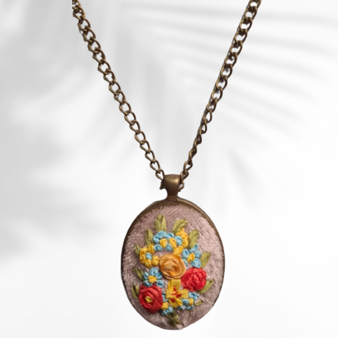 Handmade Floral Velvet Necklace