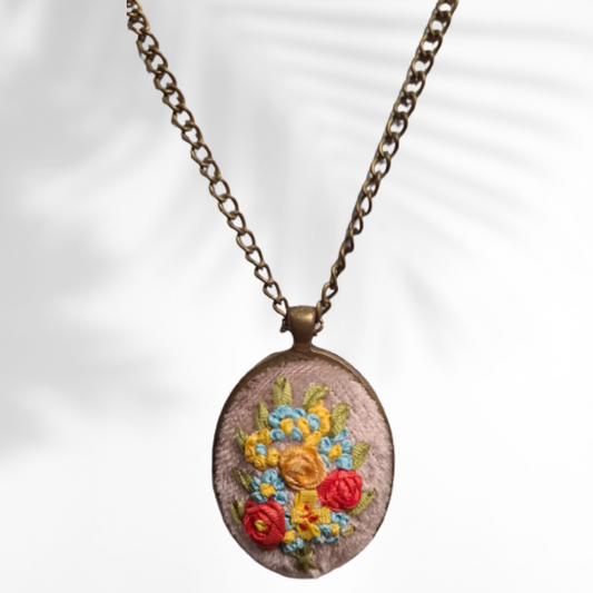 Handmade Floral Velvet Necklace